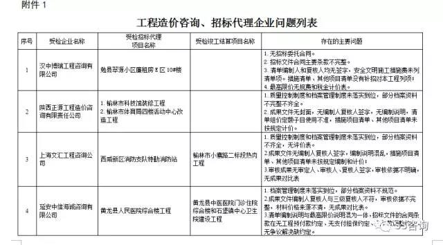 工程造价咨询、招标代理企业问题列表 工程造价咨询、招标代理企业问题列表