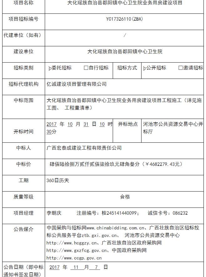 中标公告 中标公告