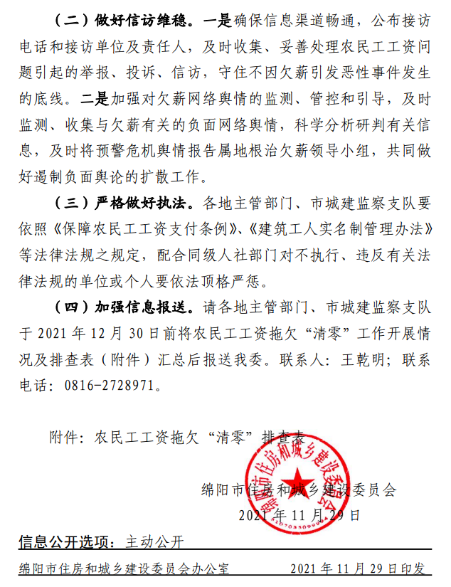 欠薪的在建项目立即停工！即日起，绵阳对全市在建项目开展拉网式检查！